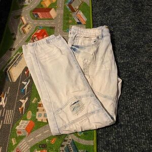 Light Blue Distressed Platform Jeans